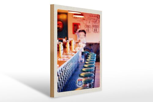 Holzschild Reise 30x40cm Amerika USA Route 66 Restaurant Cafe