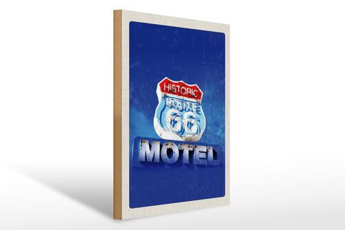 Holzschild Reise 30x40cm Amerika USA Route 66 Historic Motel