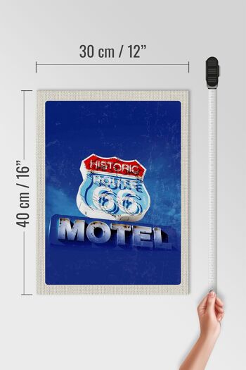 Panneau en bois voyage 30x40cm Amérique USA Route 66 Historic Motel 4