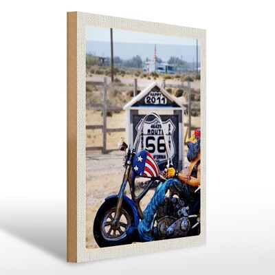 Holzschild Reise 30x40cm Amerika Route 66 Biker Kalifornien