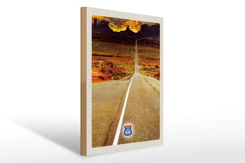 Holzschild Reise 30x40cm Amerika USA Route 66 Straße Gebirge