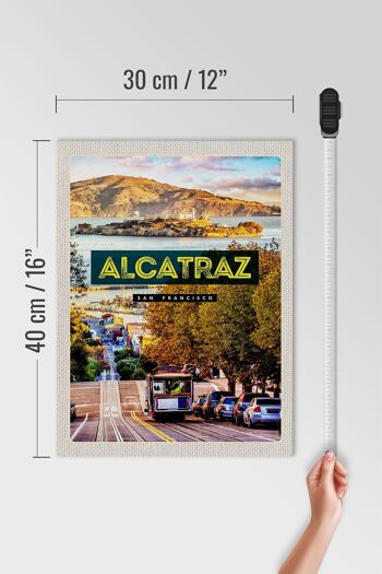 Panneau en bois voyage 30x40cm Tramway San Francisco Alcatraz 4