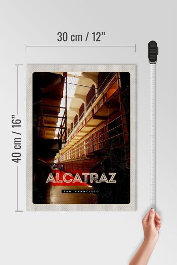 Panneau en bois voyage 30x40cm Prison d'Alcatraz de San Francisco 4