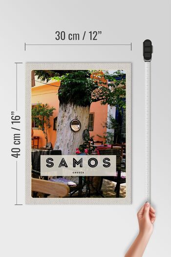 Panneau en bois voyage 30x40cm Samos Grèce vacances restaurant d'été 4