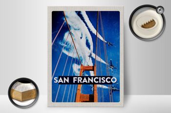 Panneau en bois voyage 30x40cm San Francisco Golden Gate Bridge 2