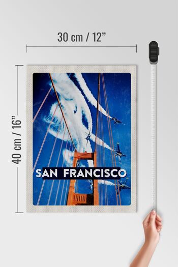 Panneau en bois voyage 30x40cm San Francisco Golden Gate Bridge 4