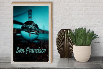 Panneau en bois voyage 30x40cm San Francisco Bridge Sea Kurgel Trip 3