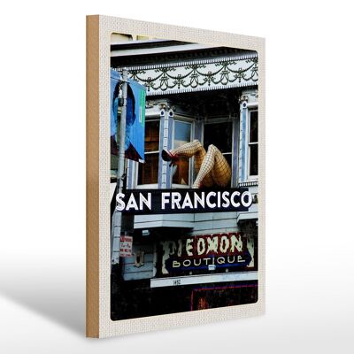 Cartello in legno da viaggio 30x40 cm San Francisco Piedmon Boutique vacanza