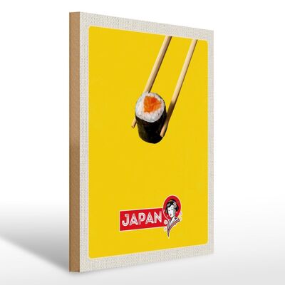 Letrero de madera de viaje 30x40cm Palillos de sushi japonés comida para peces