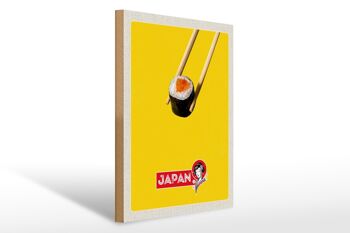 Panneau en bois voyage 30x40cm, baguettes à sushi japonaises, nourriture pour poisson 1