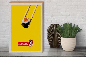 Panneau en bois voyage 30x40cm, baguettes à sushi japonaises, nourriture pour poisson 3