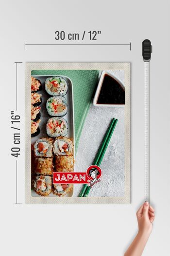 Panneau en bois voyage 30x40cm Japon Asie Sushi Poisson Thon Sauce 4