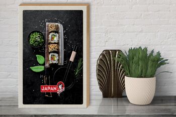Panneau en bois voyage 30x40cm, japon, asie, Sushi, poisson, baguettes 3
