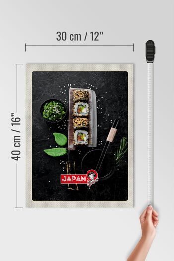 Panneau en bois voyage 30x40cm, japon, asie, Sushi, poisson, baguettes 4