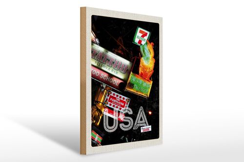 Holzschild Reise 30x40cm Amerika Tattoo Restaurant Diner 90er