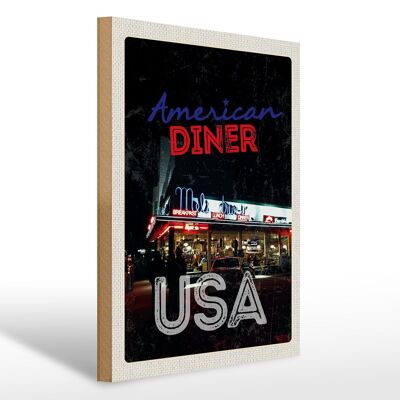 Holzschild Reise 30x40cm USA Diner Restaurant Lunch Dinner