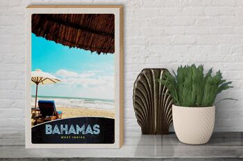 Panneau en bois voyage 30x40cm Bahamas Antilles vacances soleil 3