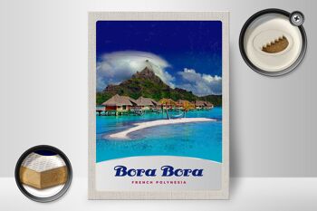 Panneau en bois voyage 30x40cm Bora Bora île vacances soleil plage 2