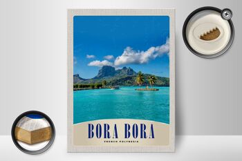 Panneau en bois voyage 30x40cm Île de Bora Bora France Polynésie 2