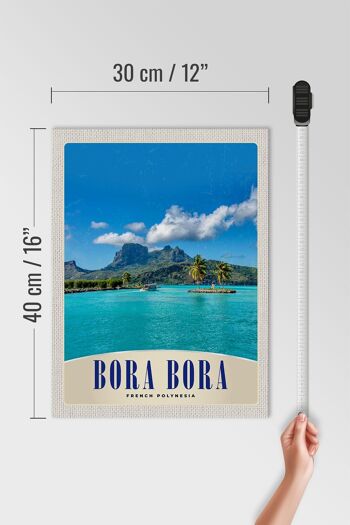 Panneau en bois voyage 30x40cm Île de Bora Bora France Polynésie 4