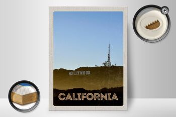 Panneau en bois voyage 30x40cm California America Hollywood Star 2