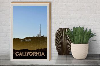 Panneau en bois voyage 30x40cm California America Hollywood Star 3