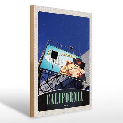 Cartello in legno da viaggio 30x40 cm Attore California America USA