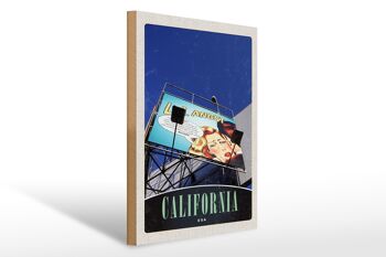 Panneau en bois voyage 30x40cm acteur Californie Amérique USA 1