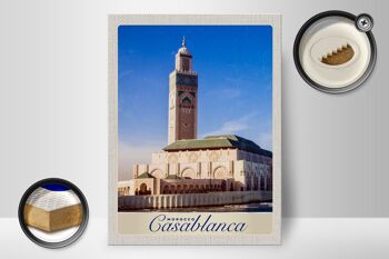 Panneau en bois voyage 30x40cm Casablanca Maroc architecture Afrique 2