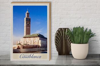 Panneau en bois voyage 30x40cm Casablanca Maroc architecture Afrique 3