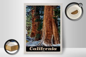 Panneau en bois voyage 30x40cm Californie Amérique nature arbres forestiers 2