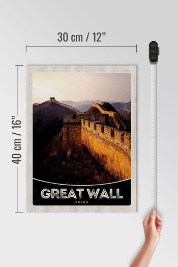 Panneau en bois voyage 30x40cm Chine Asie Grande Muraille de Chine 1222km 4