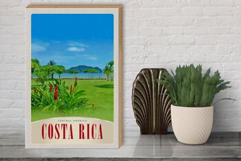 Panneau en bois voyage 30x40cm Costa Rica Amérique Centrale plage mer 3