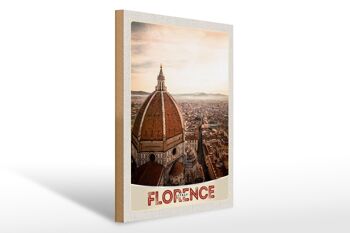 Panneau en bois voyage 30x40cm Florence Italie Europe église de ville 1