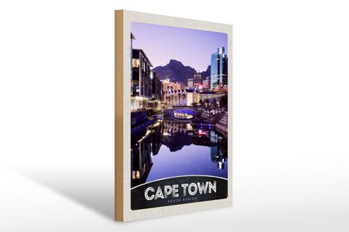 Holzschild Reise 30x40cm Kapstadt Südafrika Stadt Luxus Urlaub