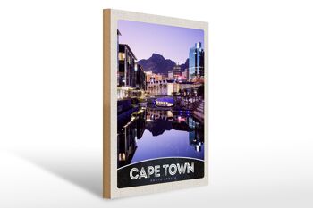 Panneau en bois voyage 30x40cm Cape Town Afrique du Sud ville vacances de luxe 1
