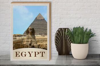 Panneau en bois voyage 30x40cm Egypte Afrique pyramide désert vacances 3