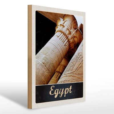 Cartel de madera viaje 30x40cm Egipto África pirámide símbolos vacaciones