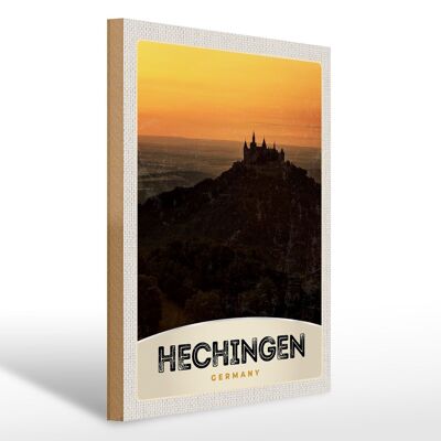 Cartel de madera viaje 30x40cm Castillo de Hechingen Hohenzoller vacaciones