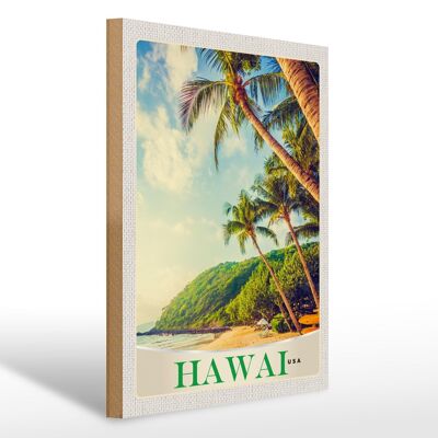 Holzschild Reise 30x40cm Hawaii USA Amerika Insel Strand Meer