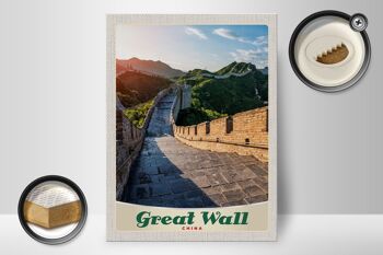 Panneau en bois voyage 30x40cm Chine Grande Muraille de Chine 500 m de haut 2