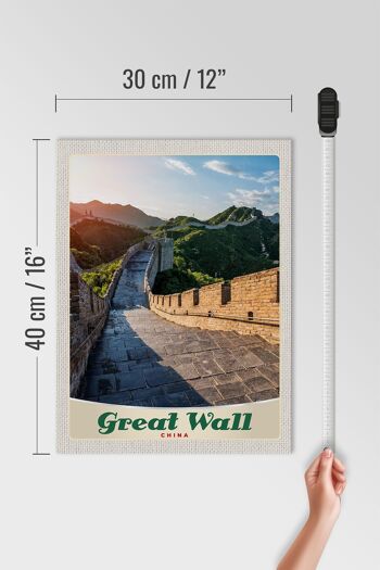 Panneau en bois voyage 30x40cm Chine Grande Muraille de Chine 500 m de haut 4
