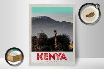 Panneau en bois voyage 30x40cm Kenya Afrique de l'Est Girafe Wilderness Nature 2