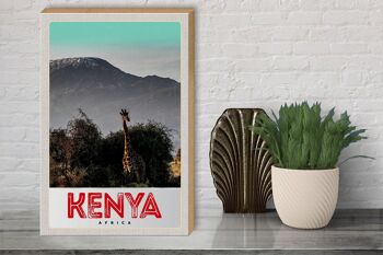 Panneau en bois voyage 30x40cm Kenya Afrique de l'Est Girafe Wilderness Nature 3