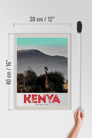 Panneau en bois voyage 30x40cm Kenya Afrique de l'Est Girafe Wilderness Nature 4