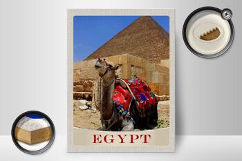 Panneau en bois voyage 30x40cm Egypte Afrique chameau désert vacances 2