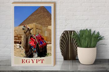 Panneau en bois voyage 30x40cm Egypte Afrique chameau désert vacances 3