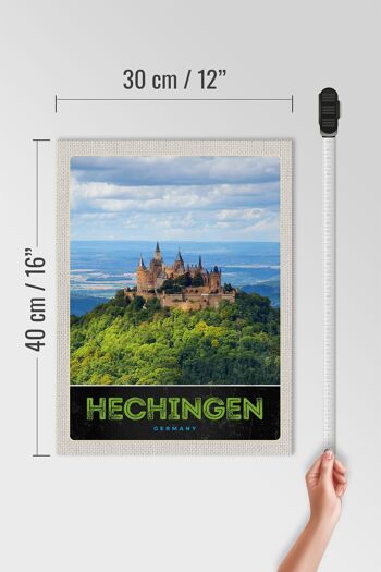 Panneau en bois voyage 30x40cm Hechingen Vue Château de Hohenzollern 4