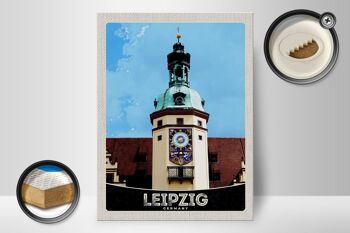 Panneau en bois voyage 30x40cm Leipzig Allemagne église visite de la ville 2
