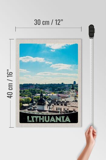 Panneau en bois voyage 30x40cm Vue de la visite de la ville de vacances en Lituanie 4